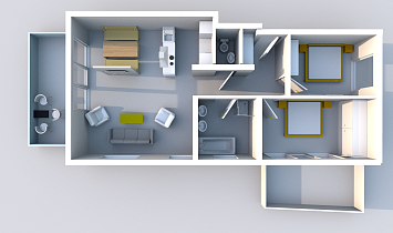 3D floor plan SUN Matrei Tradition Large - looking north