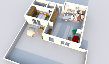 Tradition M 3D floor plan - Looking north-east 